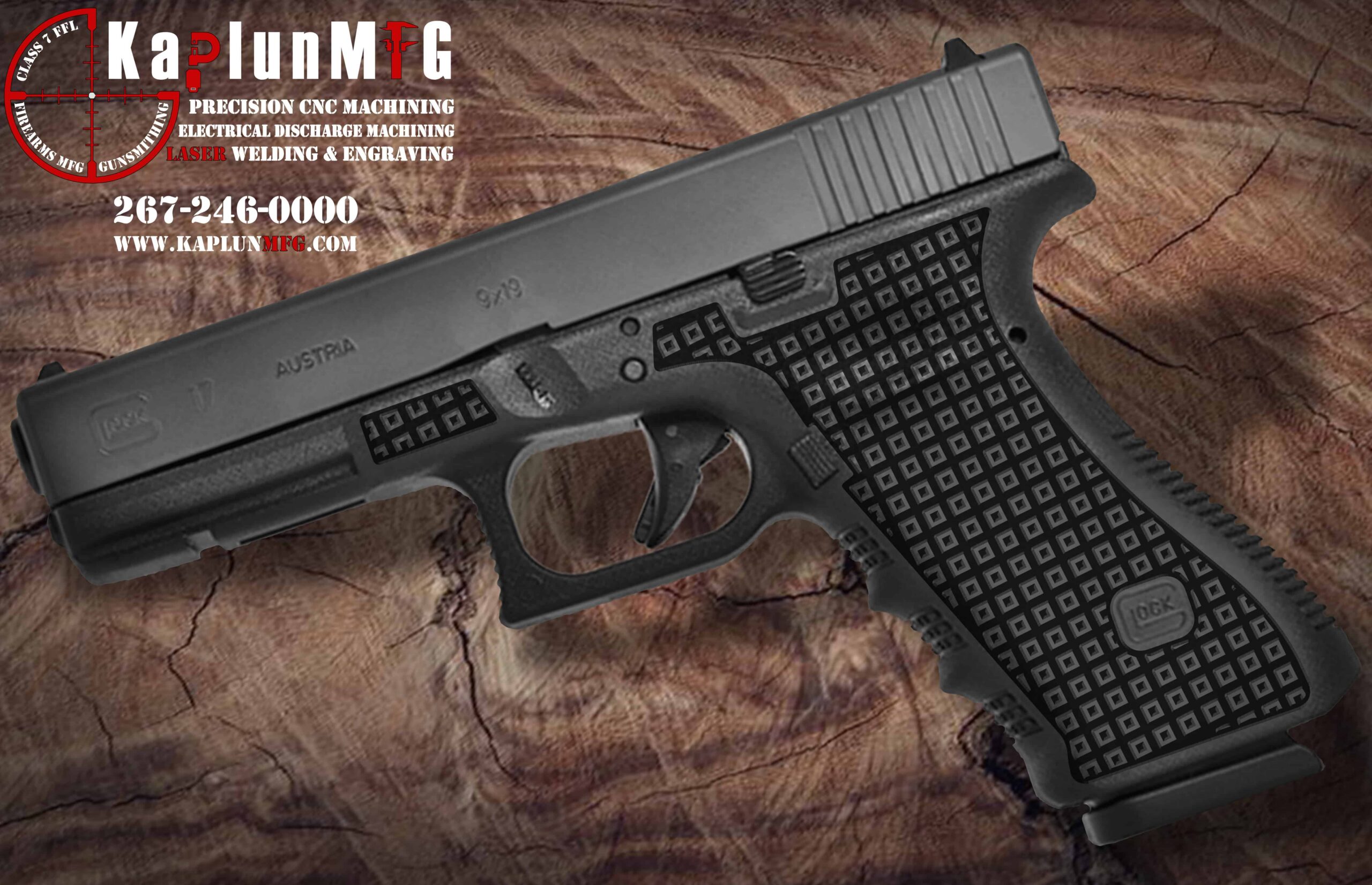 Laser Stippling Laser Stippling Glock 17 Frame T4 Pattern Laser Stippling Laser Stippling Glock 17 Frame T4 Pattern glock